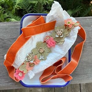 Velvet flower fairy belt